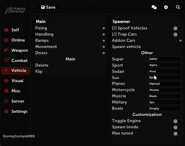 Nexus / Phaze Redengine Premium Menu